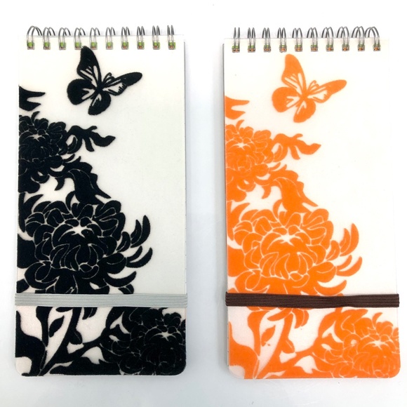 SKYHIGH Set of 5 Mini Journals + Note Pads Flocked Floral Butterflies Lined NEW! - Picture 8 of 14